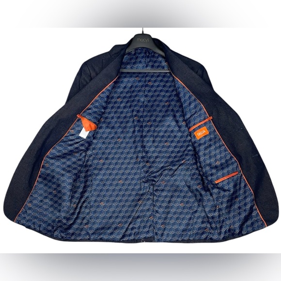 Tallia Medium Men's Modern Fit Navy Metallic Blue Suit Jacket Brand New - Picture 3 of 8